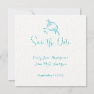 Invitation Blue Radiance Hummingbird Kiss Inséparable Mariage