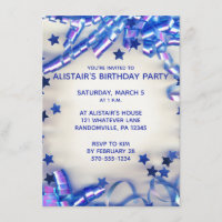 Blue Ribbon & Confetti Boys fête d'anniversaire