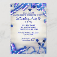 Blue Ribbon & Stars Confetti 15ème anniversaire fê