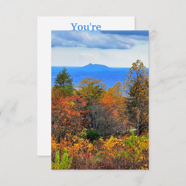 Invitation Blue Ridge Parkway Fall Vue sur Pilot Mountain (Devant / Derrière)
