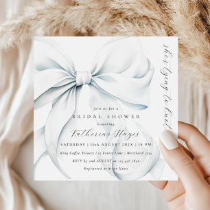 Invitation Blue She's Tying the Knot Bow Fête des mariées