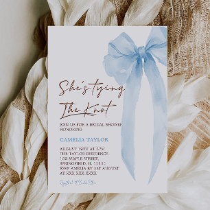Invitation Blue She's Tying The Knot Mariage