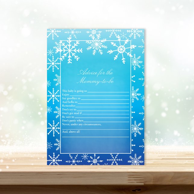 Invitation Blue Snowflake Conseils pour le jeu de Baby shower (Créateur téléchargé)