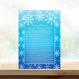 Invitation Blue Snowflake Qui Connaît Maman Meilleur Jeu De D