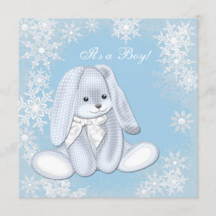 Invitation Blue Snowflake Winter Wonderland Baby shower
