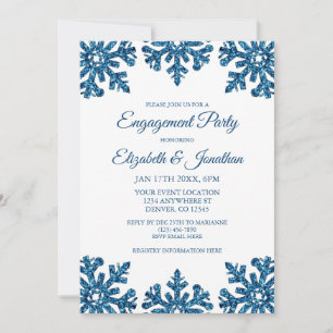Invitation Blue Snowflop - Partie d'engagement en hiver