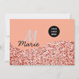 Invitation blue sparkle ajouter un logo texte merci escompte