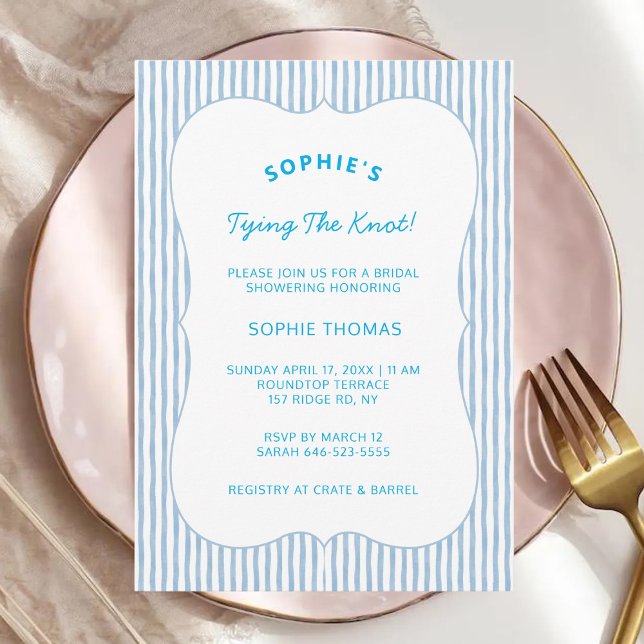 Invitation Blue Striped Bridal Shower Wedding Bachelorette (Créateur téléchargé)