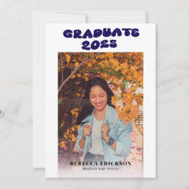 Invitation Blue Super Police Photo Graduation Party Invitatio