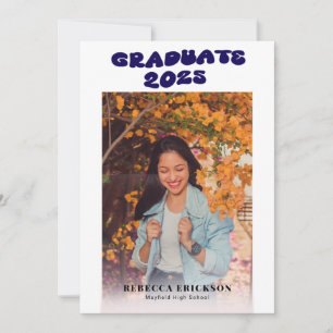Invitation Blue Super Police Photo Graduation Party Invitatio