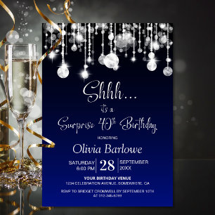 Invitation Blue Surprise 40e fête d'anniversaire
