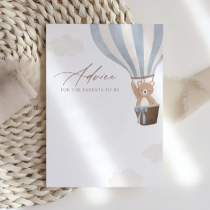 Invitation Blue Teddy Bear Hot Air Balloon Conseil Baby showe