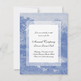 Invitation Blue Toil de Jouy Pays Français Shabby Elégance