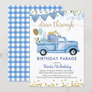 Invitation Blue Truck Boy Drive par Birthday Parade