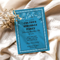 Blue Western Bandana Imprimer Anniversaire