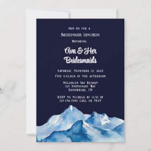Invitation Blue White Snowy Mountains Bridesservatrices Déjeu