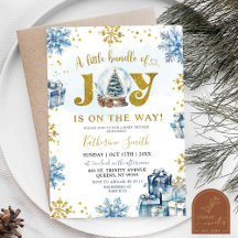 Blue Winter Neige Globe Bundle of Joy Baby shower