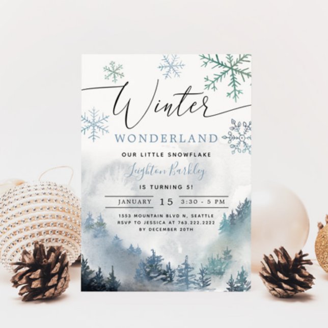Invitation Blue Winter Wonderland Boy Anniversaire (Créateur téléchargé)