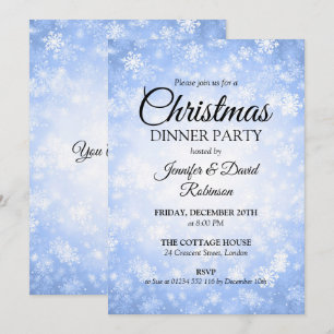 Invitation Blue Winter Wonderland Fête de Noël