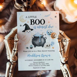 Invitation Blue Witch Little Boo Baby shower
