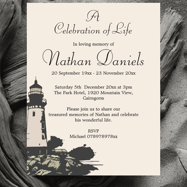 Invitation Blue Yacht Celebration of Life Card (Créateur téléchargé)