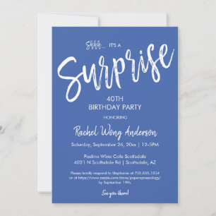 Invitation Blue Yonder Surprise Anniversaire Parti de retrait