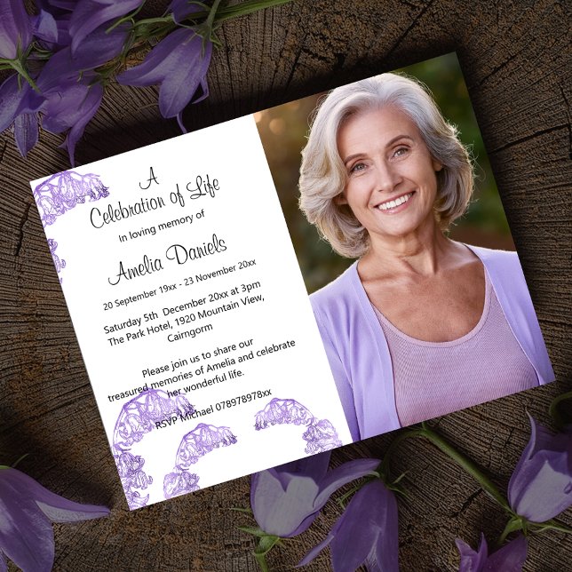 Invitation Bluebell Celebration of Life Card photo (Créateur téléchargé)