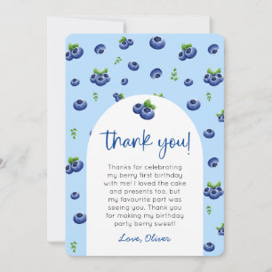 Invitation Blueberry 1er anniversaire Merci photo
