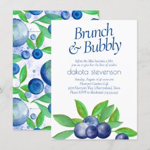 Invitation Blueberry Chic Bleu classique Bleu Bleu Brunch