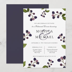 Invitation Blueberry   Dîner de répétition Mariage