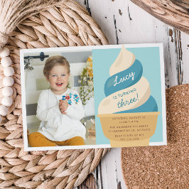 Invitation Blueberry Ice Cream Anniversaire de enfant Party P