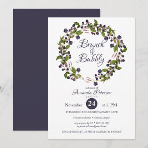 Invitation Blueberry MARIAGE BRUNCH & Bubbly