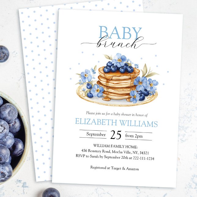 Invitation Blueberry Pancake Baby Brunch Baby shower (Créateur téléchargé)
