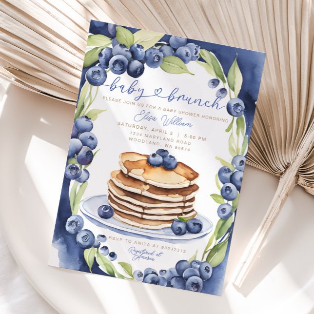 Invitation Blueberry Pancakes Baby Brunch Baby shower (Créateur téléchargé)