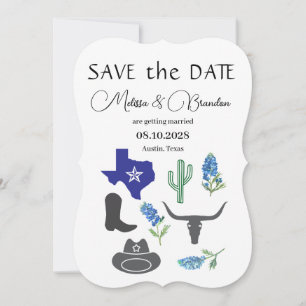 Invitation Bluebonnets Blue Floral Texas Rustic Mariage