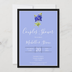 Invitation Bluebonnets texans sur bleu ardoise, printemps, co
