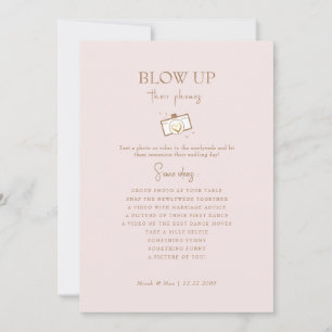 Invitation Blush Blow Up Leurs Téléphones Réception Gold Text