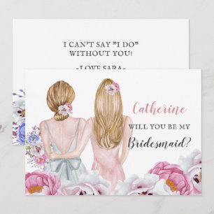 Invitation Blush Bride Meilleur ami Serez-Vous Ma Servante D'