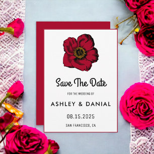 Invitation Blush burgundy rose floral Mariage Enregistrer la 