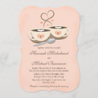 Blush Coeur Monogrammé Deux tasses de café Mariage