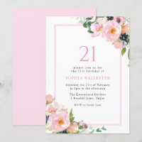 Blush Dreams Floral Womans 21e fête d'anniversaire