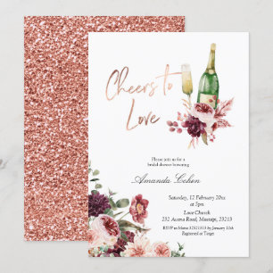 Invitation Blush et Marsala encouragent à aimer l'invitation