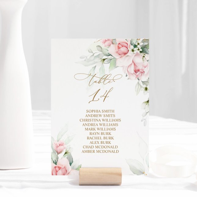 Invitation Blush & Eucalyptus Tableau Numéro 14 Tableau de si (Créateur téléchargé)