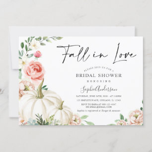 Invitation Blush Floral Citrouille tomber dans la Fête des ma