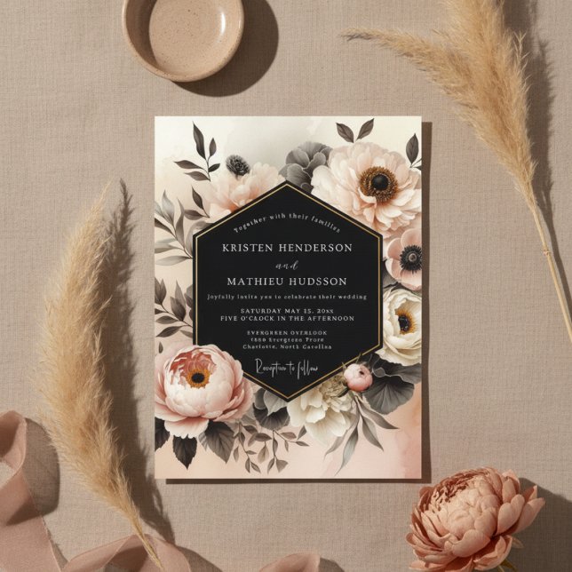 Invitation Blush Floral Opulence Wedding (Créateur téléchargé)