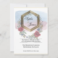 Blush Floral Or Personnalisé Mariage Eve Hexagonal