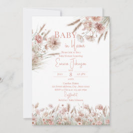 Invitation Blush Floral Pampas Grass