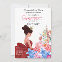 Blush Floral Quinceañera 15th Birthday