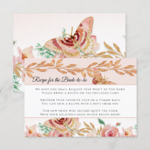 Invitation Blush Floral Rose or Elégante aquarelle nuptiale
