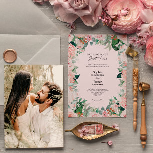Invitation Blush Floral Rose Simple Rien De Fantastique Photo